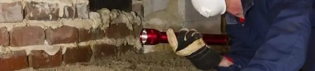 Pest control technician inspecting a crawl space for ant activity and entry points in Philadelphia, PA